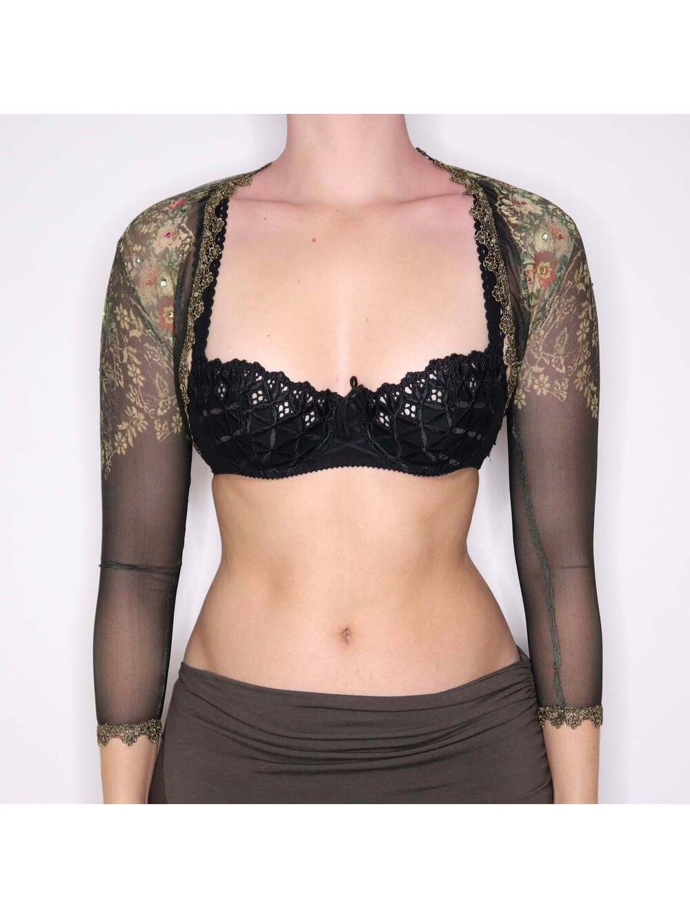 Y2K MICHAEL NEGRIN Mesh Diamanté Bolero (S)